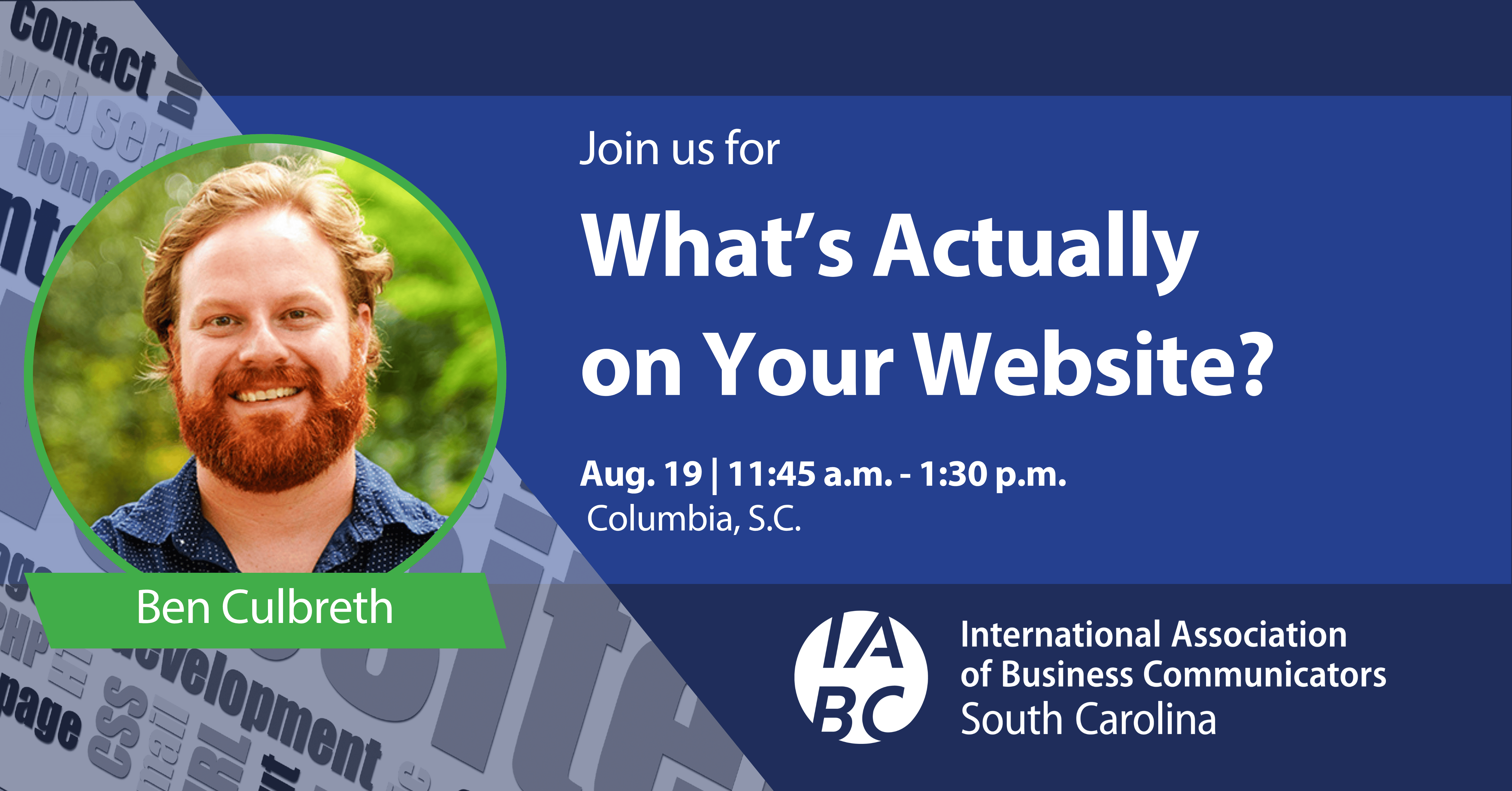 IABC_Aug192025_Meeting IABC/SC Aug. 19 meeting What's Actually on Your Website?